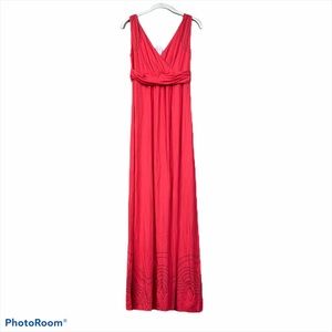 Boden dark pink V-neck sleeveless maxi dress